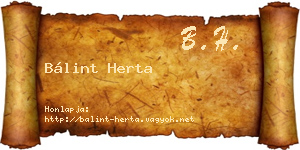 Bálint Herta névjegykártya